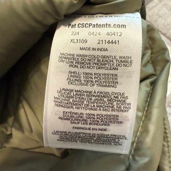 Women's Columbia Green Quilted Puffer Full Zip Coat with Hood Size S NEW - Picture 4 of 7